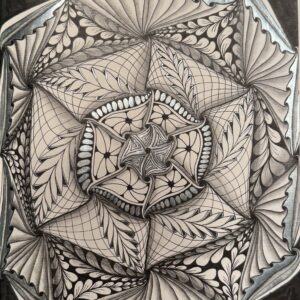 Mandala in Silber